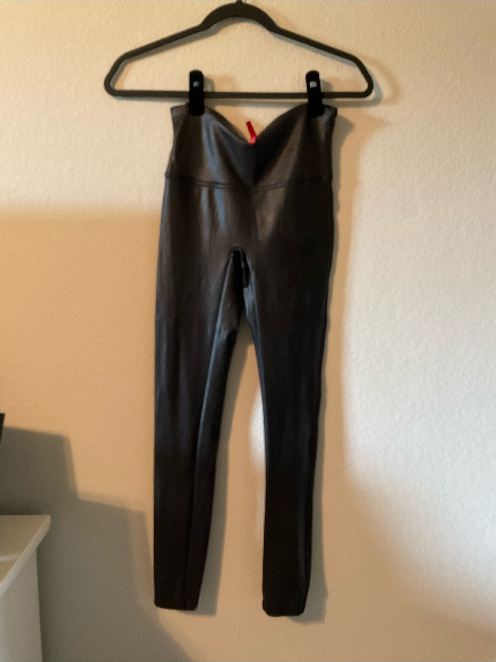 SPANX Black Faux Leather High-Rise Leggings